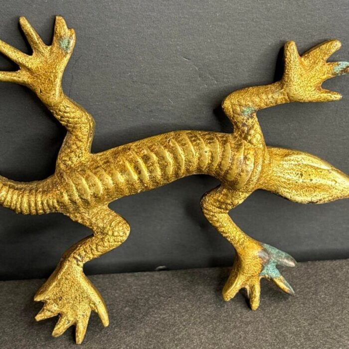 antique bronze sculpture of a walking lizard austria circa 1900 7796