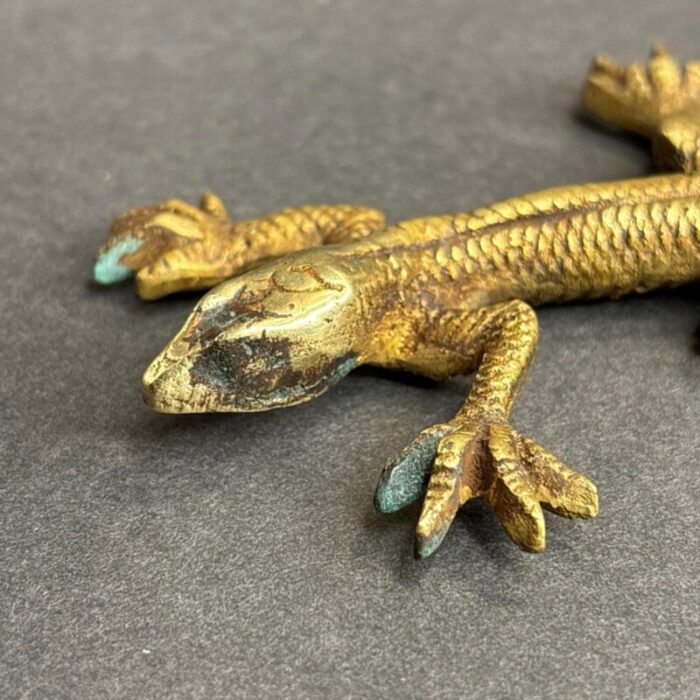 antique bronze sculpture of a walking lizard austria circa 1900 9100