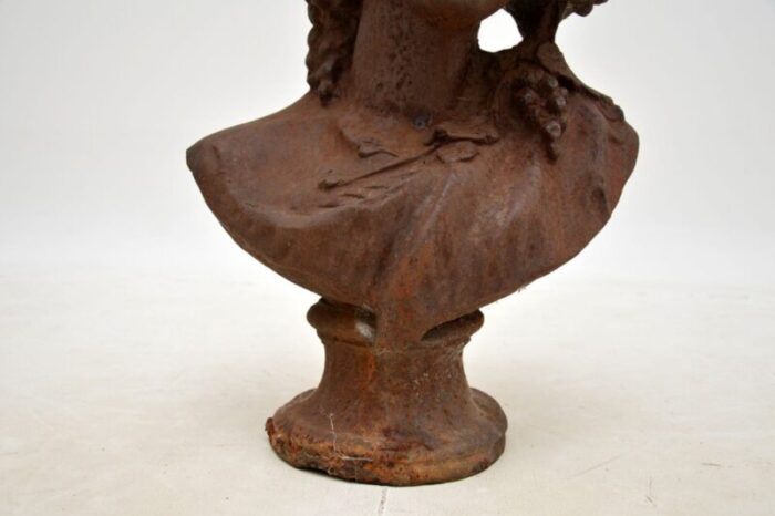 antique cast iron bust of young woman 1900s 9