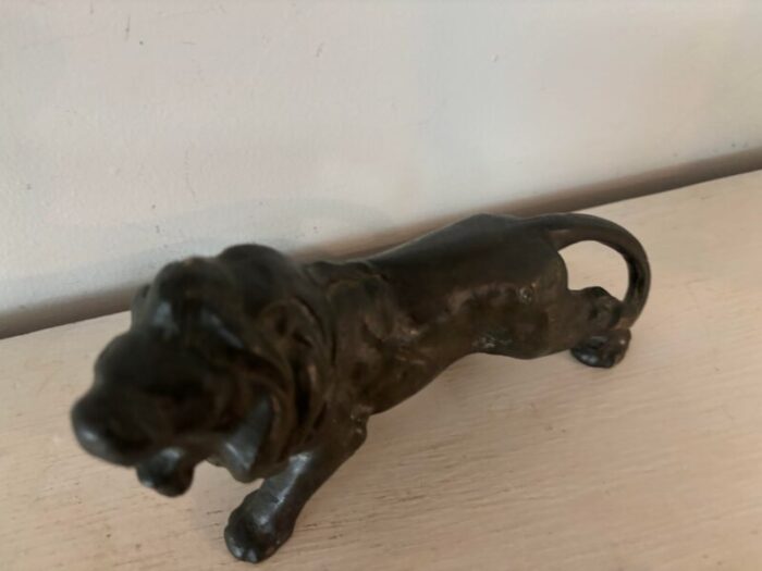 antique english cast bronze lion 0608