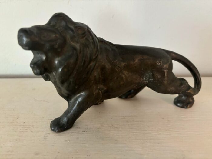 antique english cast bronze lion 4945