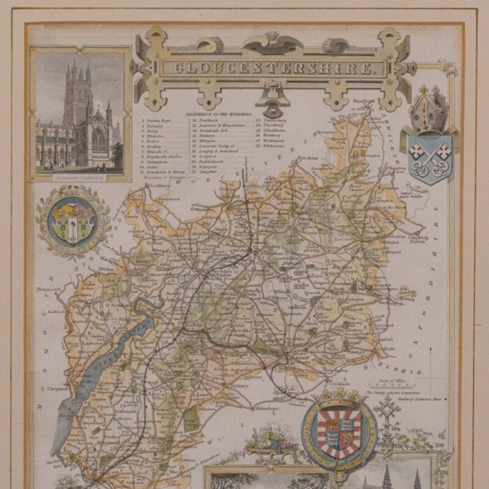 antique english lithography map 5 1