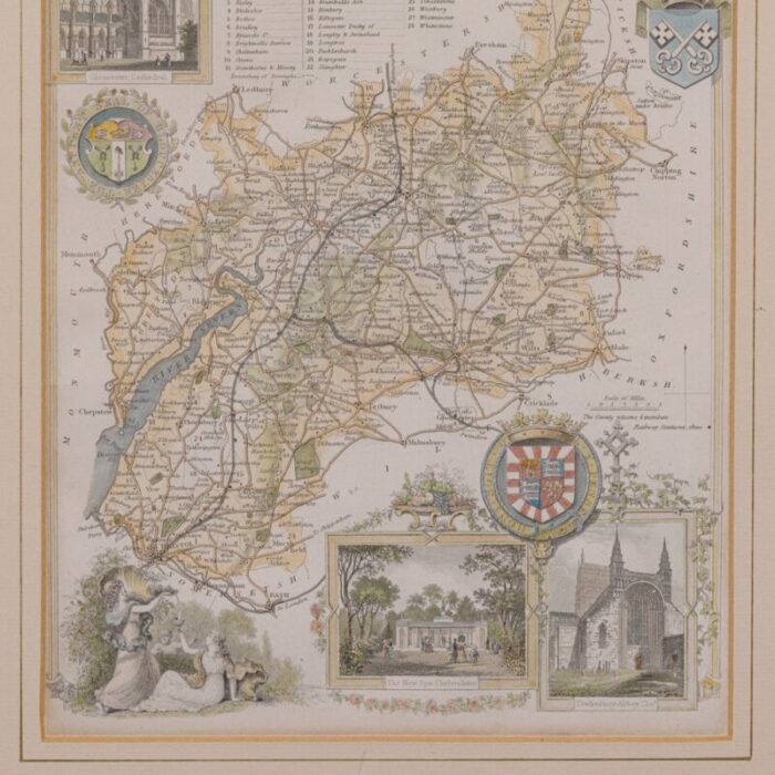 antique english lithography map 6 1