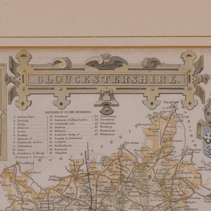 antique english lithography map 7 1