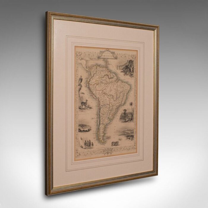 antique english lithography map of south america 2