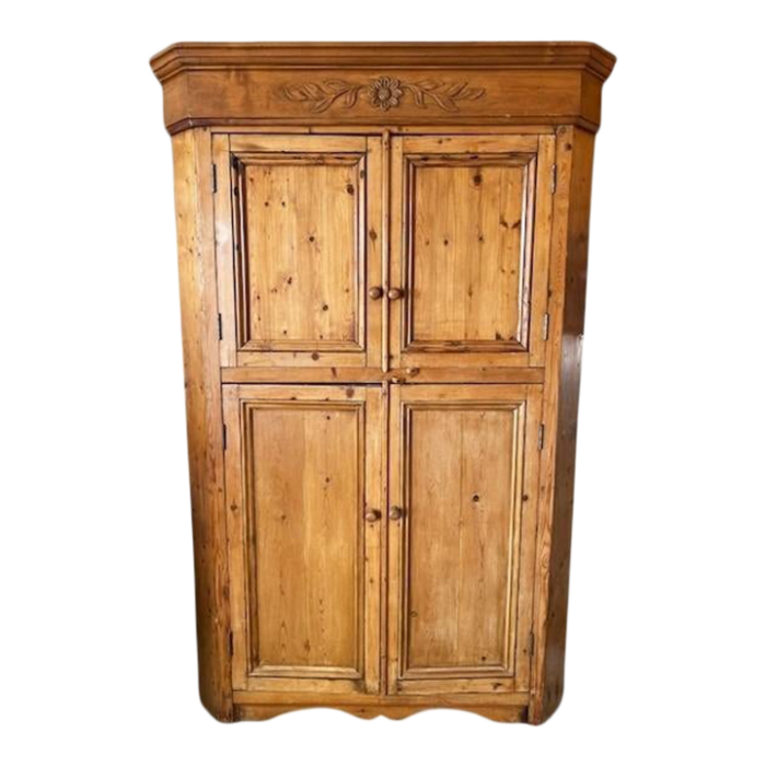 antique english pine corner cupboard early 20th century 5400