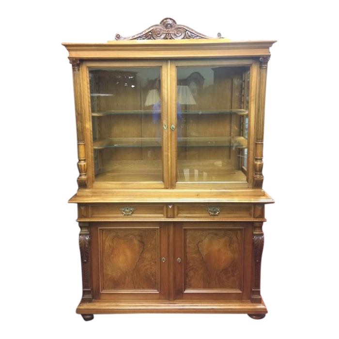 antique european display cabinet walnut china cabinet antique 5513