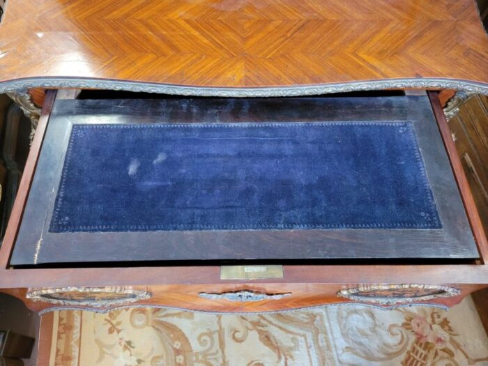 antique french inlaid and bronze writing desk 0033