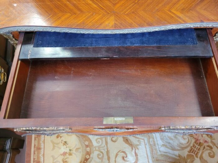 antique french inlaid and bronze writing desk 6678