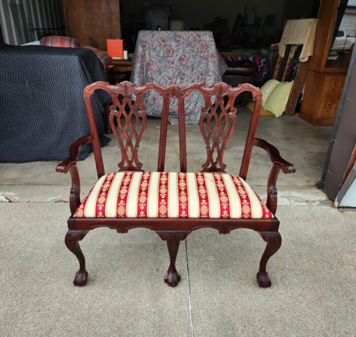 antique georgian mahogany settee 1022