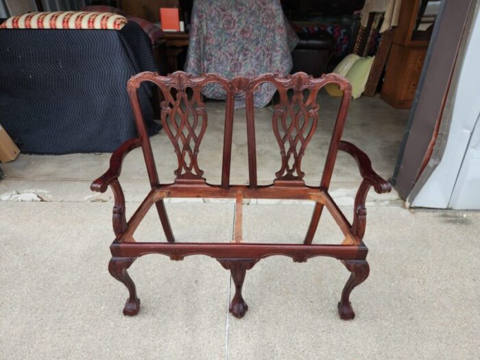 antique georgian mahogany settee 1585