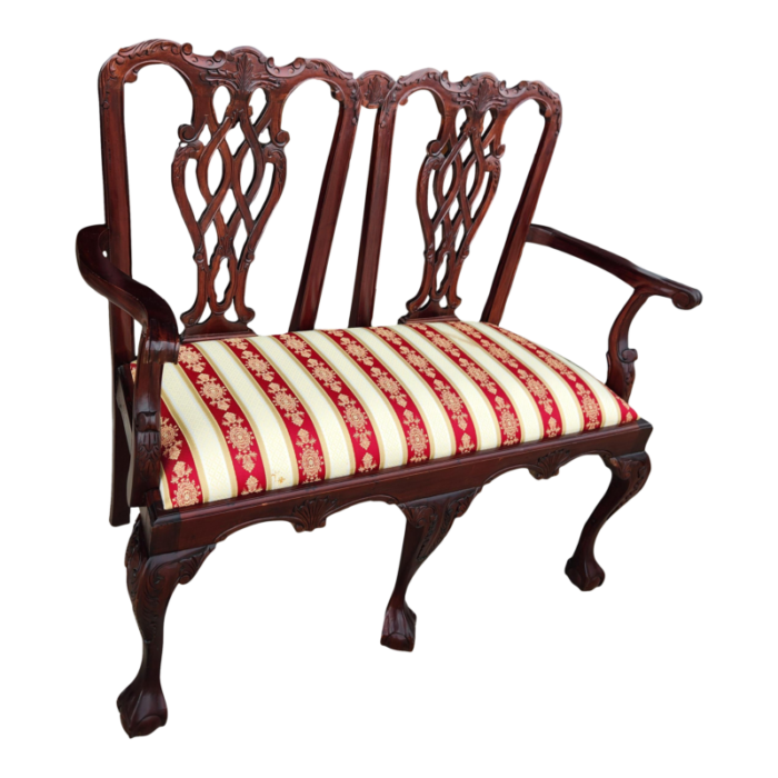 antique georgian mahogany settee 2308