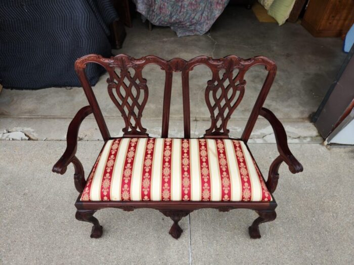 antique georgian mahogany settee 7618