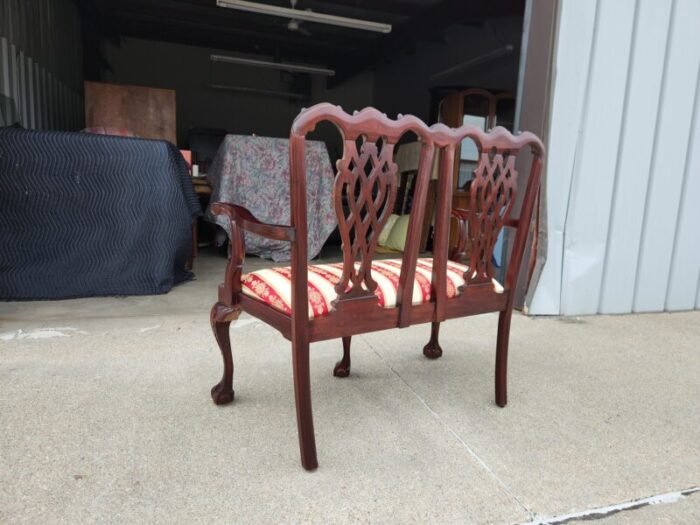 antique georgian mahogany settee 9889