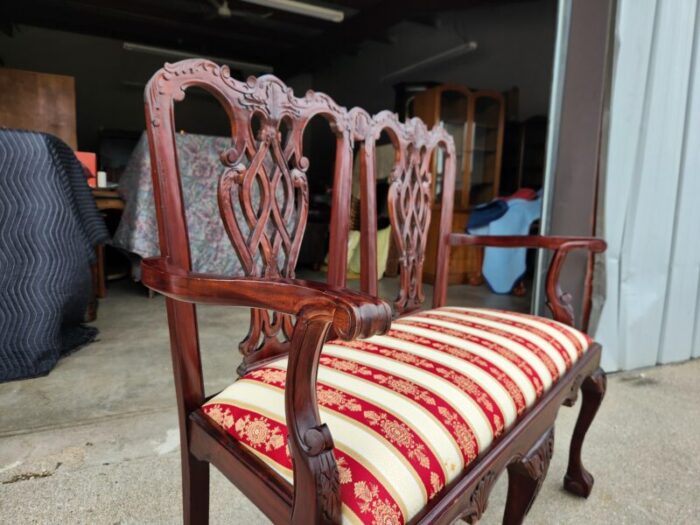 antique georgian mahogany settee 9908