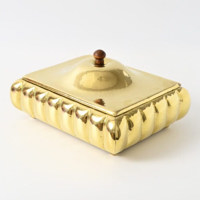 antique hammered brass tobbaco box 1920s 11