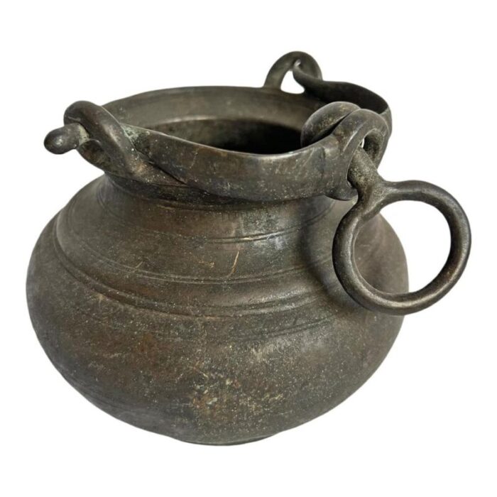 antique india bronze cook pot 1