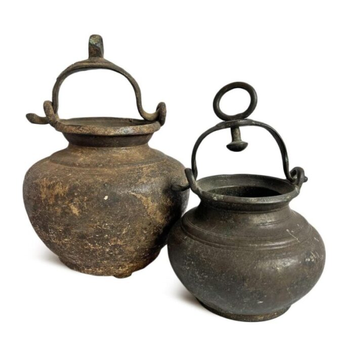 antique india bronze cook pot 5