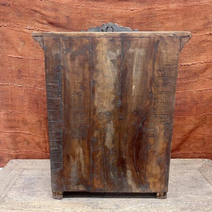 antique indian carved teakwood hanging cabinet 2842