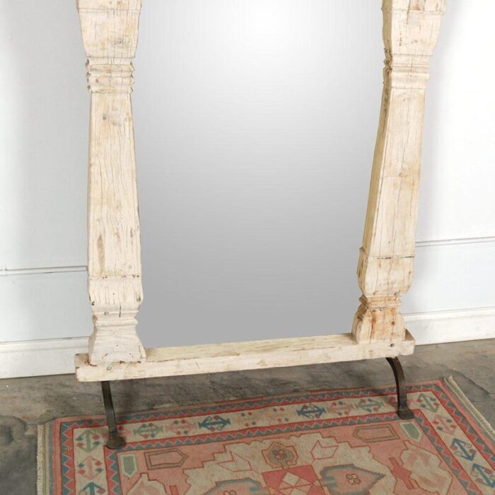 antique indian teakwood window frame mirror 5207