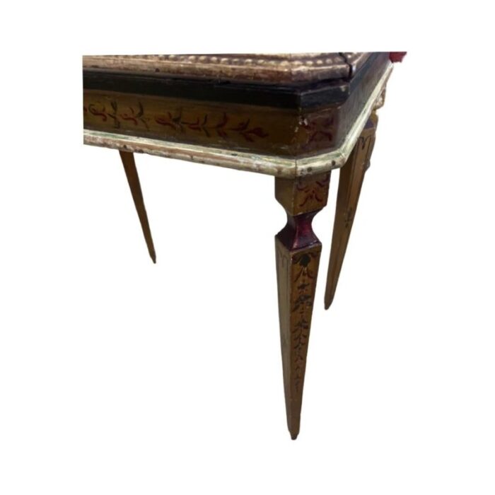 antique italian venetian side table painted wood in lacquer 7338