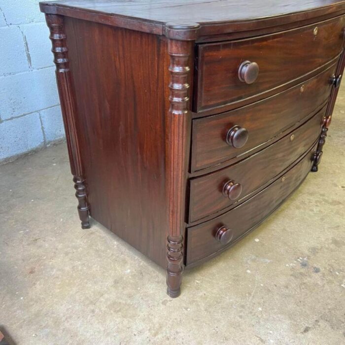 antique mahogany bow front dresser 0340