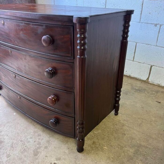 antique mahogany bow front dresser 4263