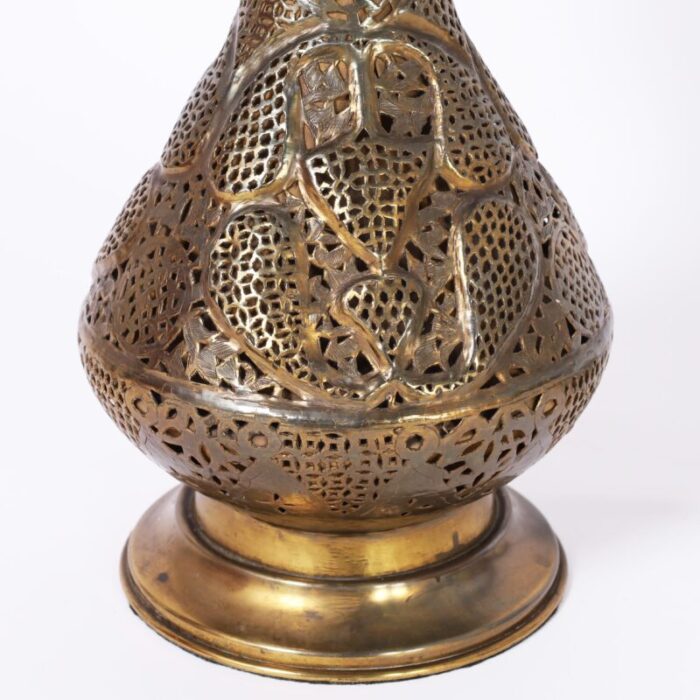 antique moroccan brass table lamp 0282