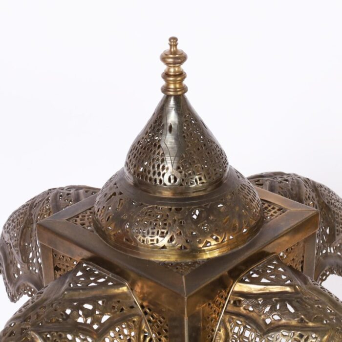 antique moroccan brass table lamp 2744