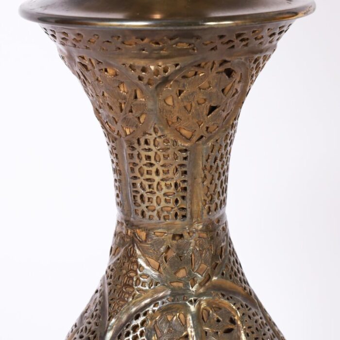 antique moroccan brass table lamp 3492