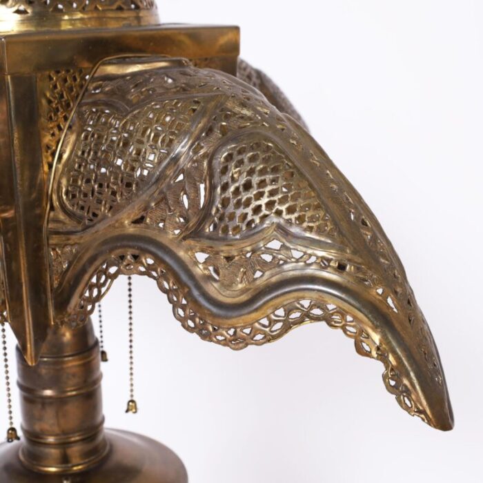 antique moroccan brass table lamp 5057