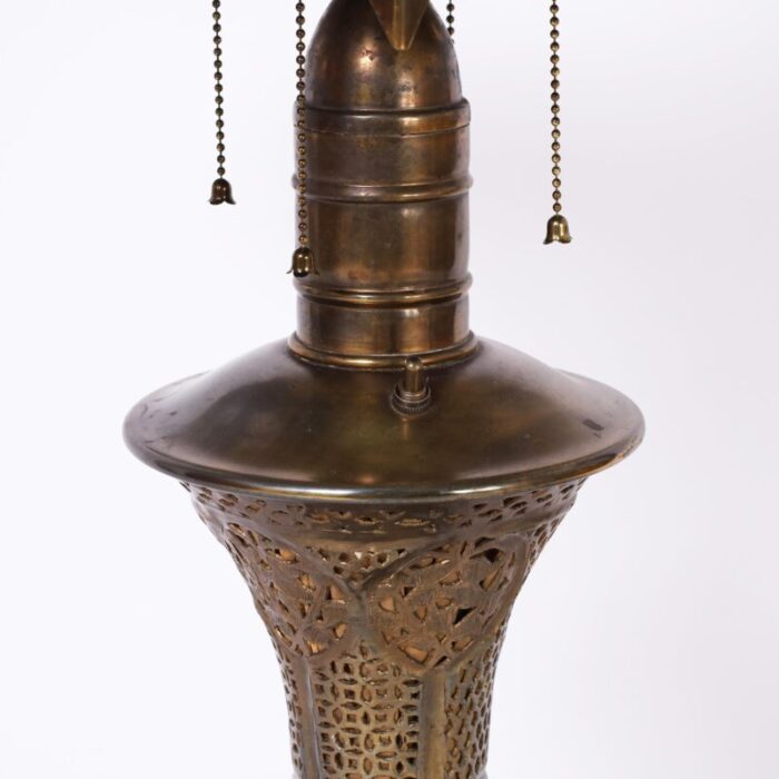 antique moroccan brass table lamp 5163