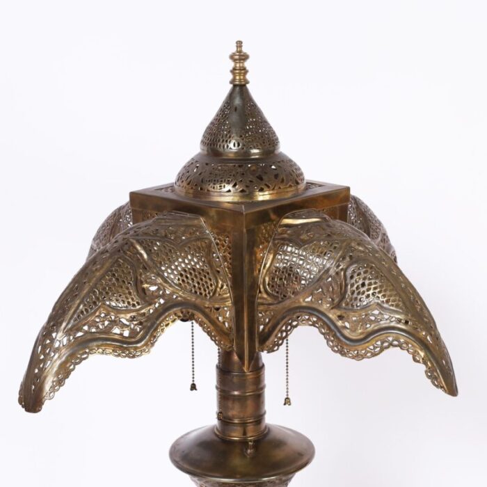 antique moroccan brass table lamp 7364