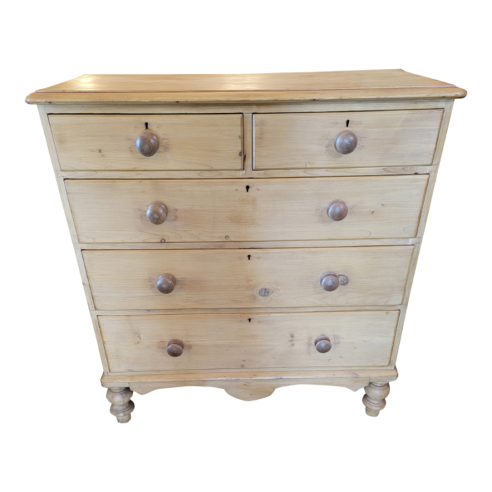 antique pine two over three drawers chest of drawers from england 8223