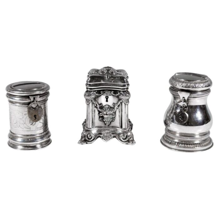 antique silver money boxes austria hungary germany 19th century set of 3 1