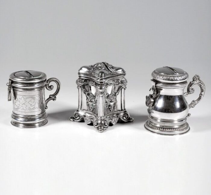 antique silver money boxes austria hungary germany 19th century set of 3 2