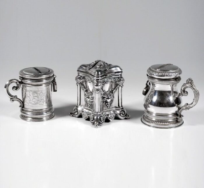 antique silver money boxes austria hungary germany 19th century set of 3 3