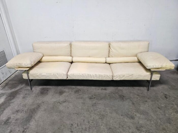 antonio citterio for b and b italia diesis three seat leather sofa 7228