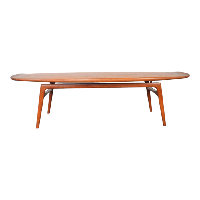 arne hovmand olsen floating surfboard coffee table in teak 2 7302