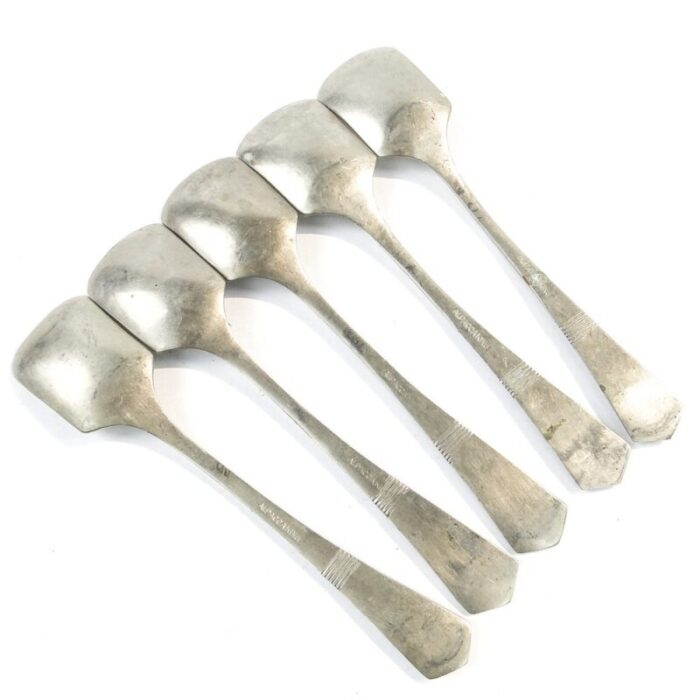 art deco brass ice cream spoons 1950s set of 5 5