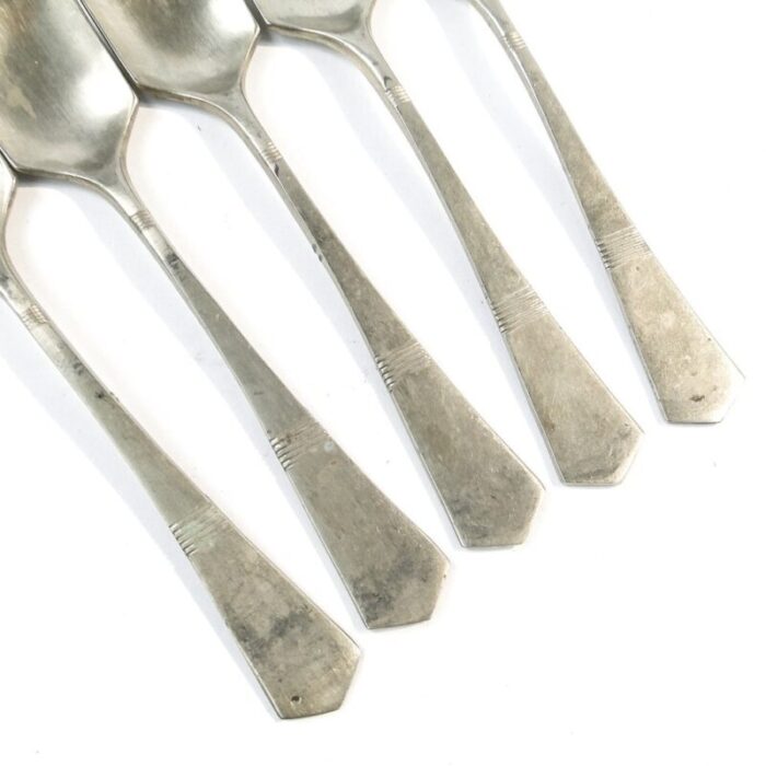 art deco brass ice cream spoons 1950s set of 5 7