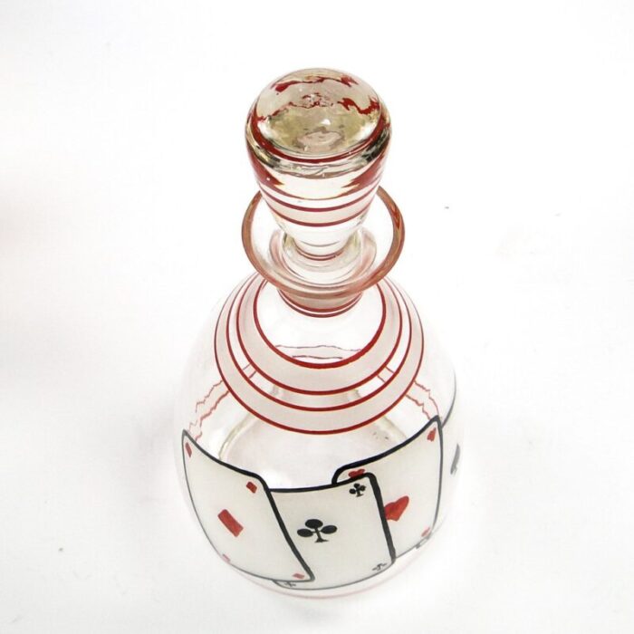 art deco carafe from hortensja glassworks 1950s 3