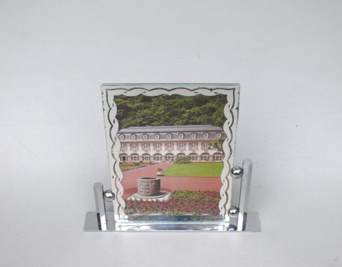 art deco chrome plated metallised pane picture frame 1920s 2