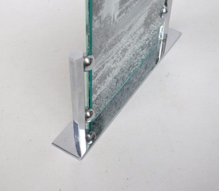 art deco chrome plated metallised pane picture frame 1920s 5