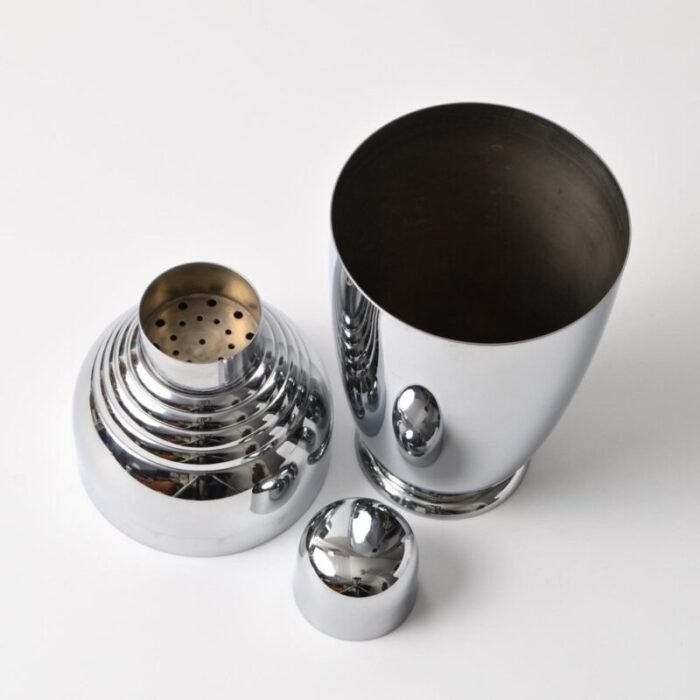 art deco chromed metal cocktail shaker from dana dfa 1940s 4