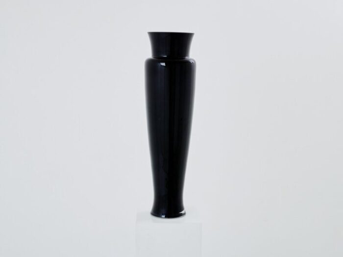 art deco french tall black opaline glass vase from anatole riecke 1951 10