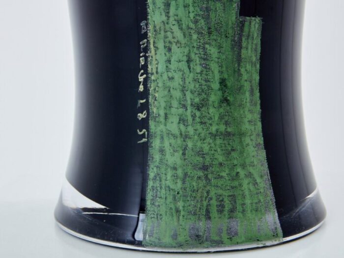 art deco french tall black opaline glass vase from anatole riecke 1951 6