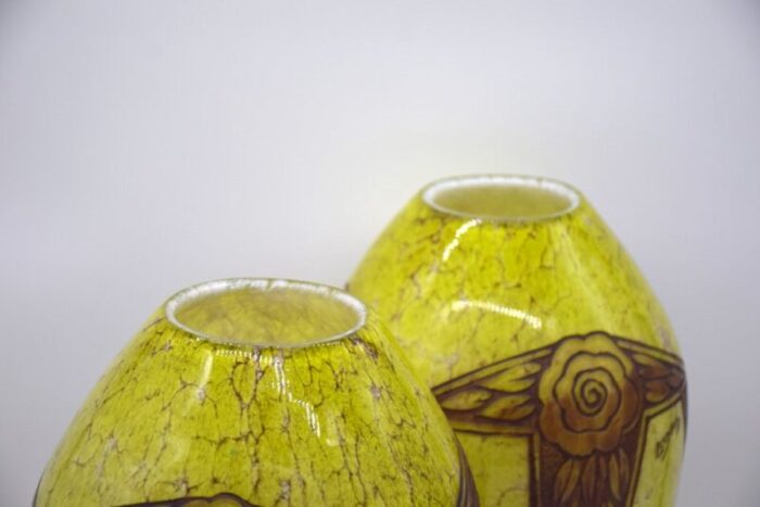 art deco ovoid vases by f t legras 1920s set of 2 6