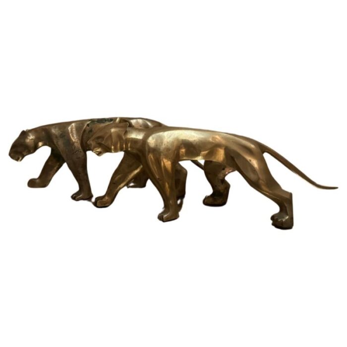 art deco panther sculpture in brass 1