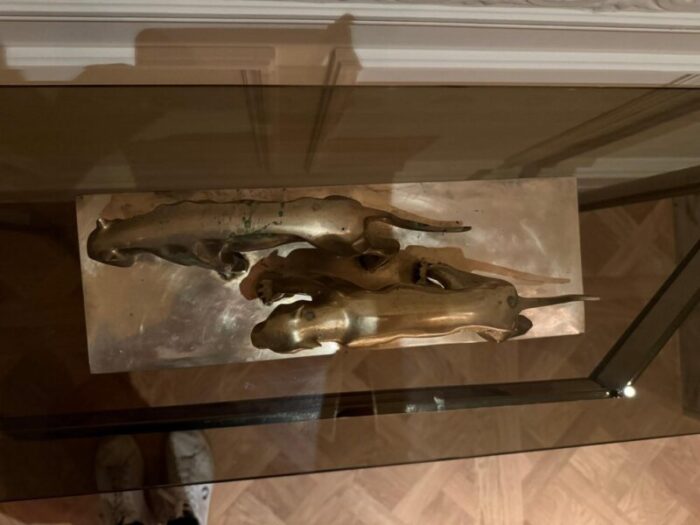 art deco panther sculpture in brass 6